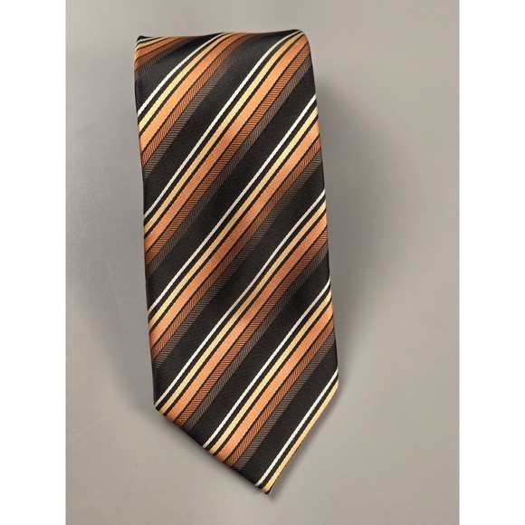 croft & barrow Other - Men's Neck Tie 70s Vibes Stripes Brown Orange‎ by Croft & Barrow